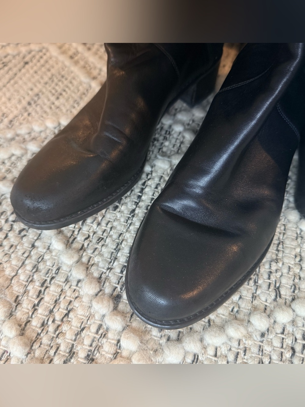 Stuart Weitzman 5050 Black Leather Over The Knee Stretch Boots Size 7 W - Picture 16 of 16